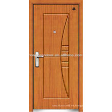 Diseños de madera de la puerta principal de acero llano